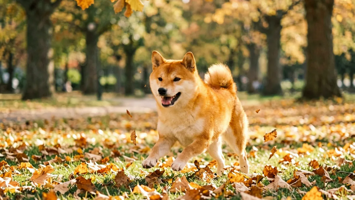 fc2平台宠物主题频道中一只柴犬在户外玩耍的视频截图画面