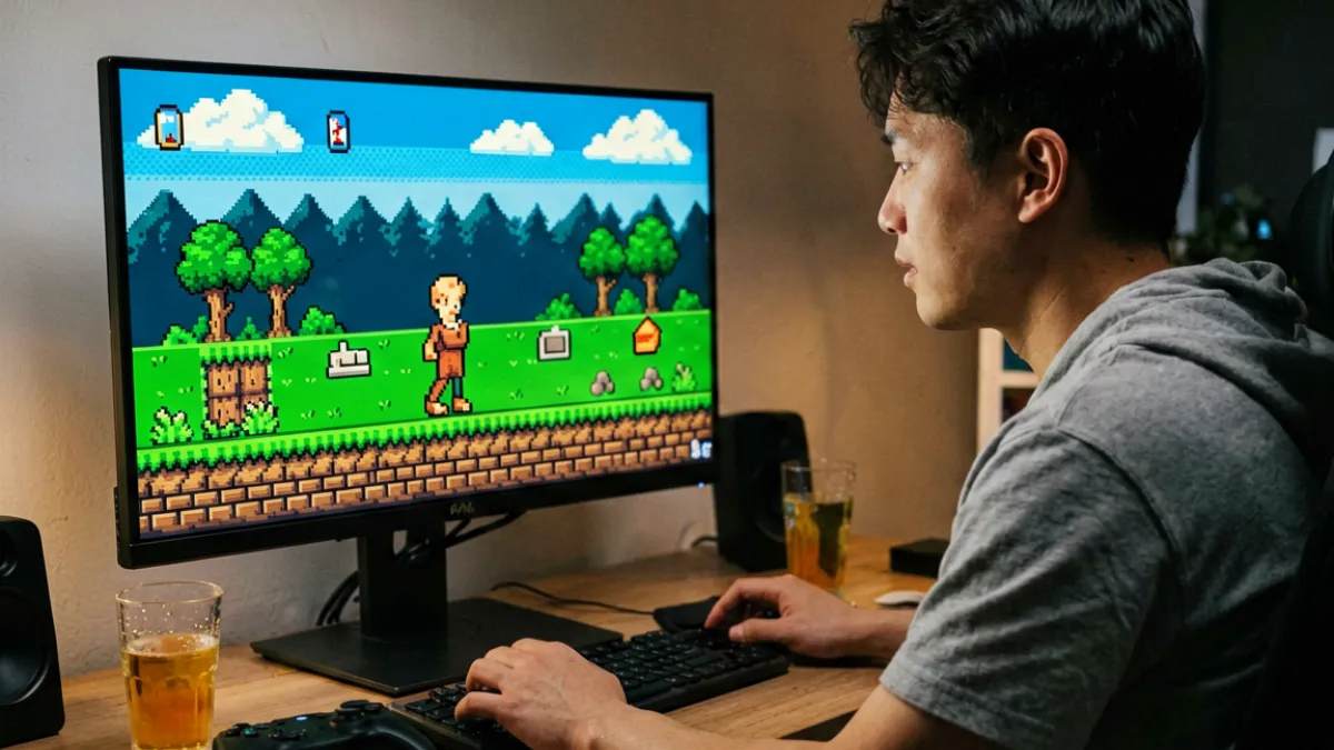 fc2平台游戏实况创作者在直播经典JRPG通关挑战的画面